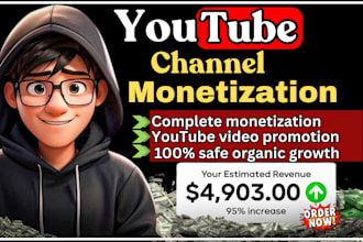 do organic youtube channel promotion for complete channel monetization