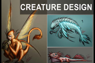 draw creature design illustrations or concept art