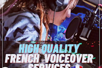provide a highend, clean voiceover for your project