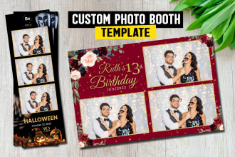 design custom photo booth template or 360 booth overlay