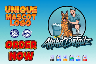 design cool cartoon logo and mascot for business