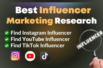 research best instagram , youtube, tiktok influencer list influencers marketing