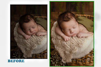 baby newborn photo retouching and editing