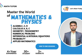 teach you math calculus algebra and numerical problems