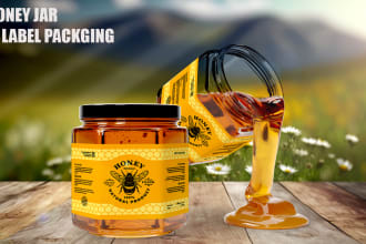 do jam jar, honey jar, coffee cup, and , minimal   label design