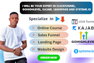 be your clickfunnel, gohighlevel, kajabi, leadpages, systeme io