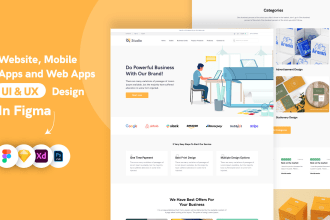 do website homepage or landing page design on figma or xd