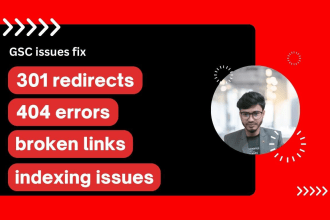 fix 301 redirects, 404 errors, broken links, indexing issues