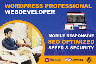 develop responsive wordpress website, business website design or landing page