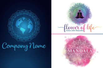 design sacred geometry watercolor mandala or mystical logo