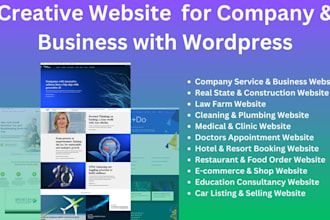 create portfolio and service wordpress website for company and business
