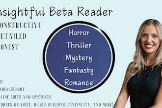beta read and honestly review or critique your book