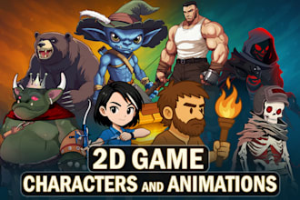 do 2d game character design and animation