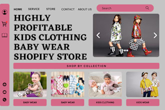 design kids clothing shopify kids wears website kids toys dropshipping store