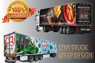 create professional semi truck, car or truck wrap designs