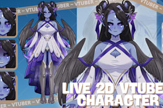draw your anime character avatar model for vtuber and live2d ready to rig