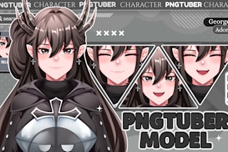 draw a custom pngtuber avatar for your streams in vtuber live2d anime art style