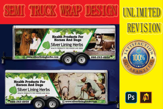 unique semi truck wrap, box truck, box trailer, food truck
