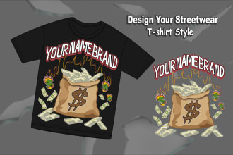 create design of tshirt, merchandise, streetwear