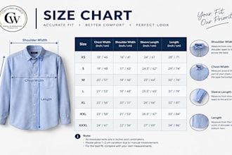 do size chart or measurement spec for production