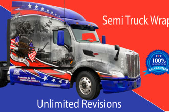 design semi truck, trailer, wrap design