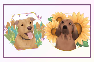 draw pet and dog portrait in awesome painting style