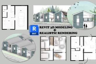 make bim 3d model in revit and do realistic exterior interior renderings