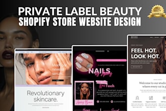 create automated private label skincare beauty shopify store cosmetics website