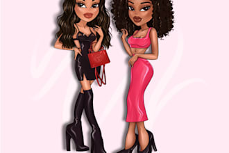 draw you as a amazing doll for your shop