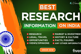 provide indepth information research on india on any topic
