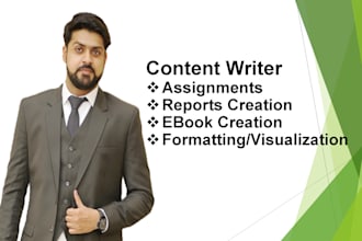 do data entry, assignments, reports and content writing