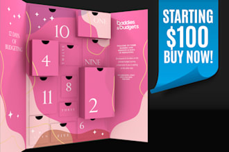 do a luxurious advent calendar for your brand packaging box design