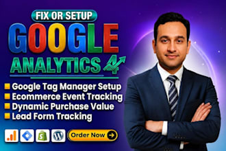 setup google analytics 4, ga4 ecommerce tracking, ads conversion tracking by GTM