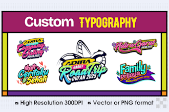 custom uniq typography design for logo, t shirt or anything