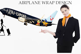 creative custom airplane livery on all kind of aircraft models in vector