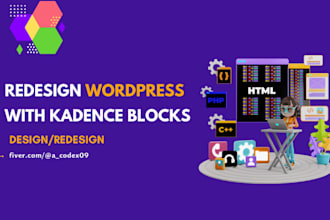 redesign wordpress website with kadence blocks