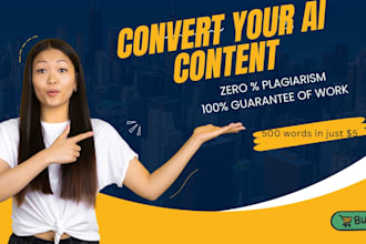 convert and seo your ai created content to human content