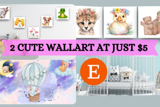 do nursery printable wall art, kids digital wall art for children, amazon, etsy