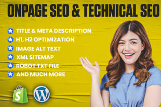 do wordpress website on page SEO optimization  and technical optimization