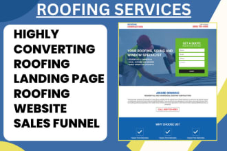 design roofing landing page roofing website roofing sales funnel roofing leads