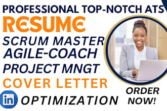 write professional scrum master, agile coach, project manager, and cover letter