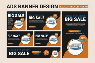 create web banners, website banner ads, social media posts, and cover design