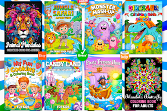 do kids coloring book adults coloring book and interior page for KDP