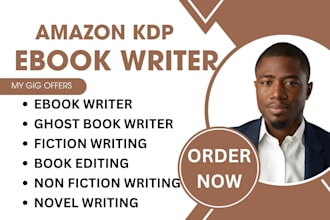 do ebook writing, fiction writing as ebook writer, ghost book writer, amazon KDP