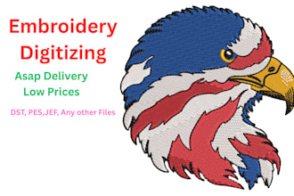 digitize any machine embroidery design for you