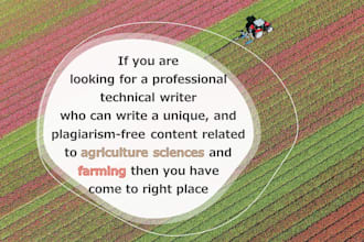 write on management and agriculture related topics for you