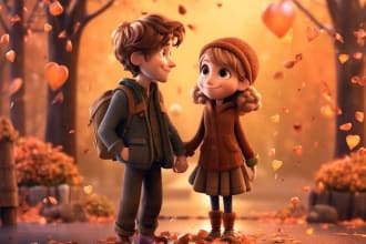 create 3d realistic illustration for children book