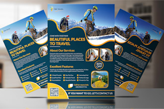 create an eye catchy flyer for traveling, offering, and cleaning service flyer