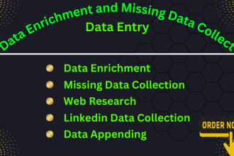 do data enrichment, data entry and b2b lead generation