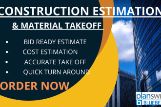 provide drywall framing takeoff and construction cost estimation using planswift